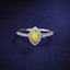 SOLID GOLD 0.41 CTW F-G VVS MARQUISE CUT LAB-GROWN YELLOW DIAMOND & DIAMOND RING(#:YDR001)