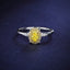 SOLID GOLD 0.36 CTW F-G VVS OVAL CUT LAB-GROWN YELLOW DIAMOND&DIAMOND RING(#:YDR002)