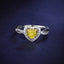 SOLID GOLD 0.58 CTW F-G VVS HEART CUT LAB-GROWN YELLOW DIAMOND&DIAMOND RING(#YDR003)