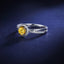 SOLID GOLD 0.43 CTW F-G VVS ROUND CUT LAB-GROWN YELLOW DIAMOND&DIAMOND RING(#:YDR004)