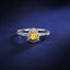 SOLID GOLD 0.50 CTW F-G VVS PEAR CUT LAB-GROWN YELLOW DIAMOND&DIAMOND RING(#YDR005)