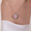 SOLID GOLD LAB-GROWN VVS FANCY VIVID PINK DIAMOND & DIAMOND PENDANT (#:SY017P-P)