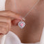 SOLID GOLD LAB-GROWN VVS FANCY VIVID PINK DIAMOND & DIAMOND PENDANT (#:SY017P-P)