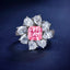 SOLID GOLD LAB-GROWN VVS FANCY VIVID PINK DIAMOND & DIAMOND RING (#:SY003P-R)