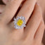 SOLID GOLD LAB-GROWN VVS FANCY VIVID YELLOW DIAMOND & DIAMOND RING (#:SY07Y-R)
