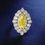 SOLID GOLD LAB-GROWN VVS FANCY VIVID YELLOW DIAMOND & DIAMOND RING (#:SY005Y-R)