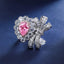 SOLID GOLD LAB-GROWN VVS FANCY VIVID PINK DIAMOND & DIAMOND RING (#:SY024P-R)