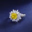 SOLID GOLD LAB-GROWN VVS FANCY VIVID YELLOW DIAMOND & DIAMOND RING (#:SY021Y-R)