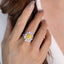 SOLID GOLD LAB-GROWN VVS FANCY VIVID YELLOW DIAMOND & DIAMOND RING (#:SY07Y-R)