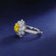 SOLID GOLD LAB-GROWN VVS FANCY VIVID YELLOW DIAMOND & DIAMOND RING (#:SY021Y-R)