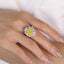 SOLID GOLD LAB-GROWN VVS FANCY VIVID YELLOW DIAMOND & DIAMOND RING (#:SY07Y-R)