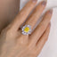 SOLID GOLD LAB-GROWN VVS FANCY VIVID YELLOW DIAMOND & DIAMOND RING (#:SY07Y-R)