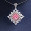 SOLID GOLD LAB-GROWN VVS FANCY VIVID PINK DIAMD & DIAMOND PENDANT (#:SY002P-P)