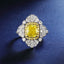 SOLID GOLD LAB-GROWN VVS FANCY VIVID YELLOW DIAMOND & DIAMOND RING (#:SY006Y-R)