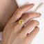 SOLID GOLD LAB-GROWN VVS FANCY VIVID YELLOW DIAMOND & DIAMOND RING (#:SY012Y-R)