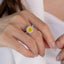 SOLID GOLD LAB-GROWN VVS FANCY VIVID YELLOW DIAMOND & DIAMOND RING (#:SY012Y-R)