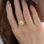 SOLID GOLD LAB-GROWN VVS FANCY VIVID YELLOW DIAMOND & DIAMOND RING (#:SY012Y-R)