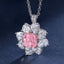 SOLID GOLD LAB-GROWN VVS FANCY VIVID PINK DIAMD & DIAMOND PENDANT (#:SY003P-P)