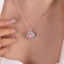 SOLID GOLD LAB-GROWN VVS FANCY VIVID PINK DIAMD & DIAMOND PENDANT (#:SY003P-P)