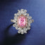 SOLID GOLD LAB-GROWN VVS FANCY VIVID PINK DIAMOND & DIAMOND RING (#:SY007P-R)