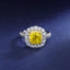 SOLID GOLD LAB-GROWN VVS FANCY VIVID YELLOW DIAMOND & DIAMOND RING (#:SY026Y-R)