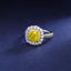 SOLID GOLD LAB-GROWN VVS FANCY VIVID YELLOW DIAMOND & DIAMOND RING (#:SY026Y-R)