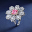 SOLID GOLD LAB-GROWN VVS FANCY VIVID PINK DIAMD & DIAMOND RING (#:SY032P-R)