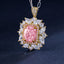 SOLID GOLD LAB-GROWN VVS FANCY VIVID PINK DIAMD & DIAMOND PENDANT (#:SY004P-P)