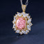 SOLID GOLD LAB-GROWN VVS FANCY VIVID PINK DIAMD & DIAMOND PENDANT (#:SY004P-P)