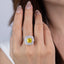 SOLID GOLD LAB-GROWN VVS FANCY VIVID YELLOW DIAMOND & DIAMOND RING (#:SY018Y-R)