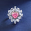 SOLID GOLD LAB-GROWN VVS FANCY VIVID PINK DIAMD & DIAMOND RING (#:SY029P-R)