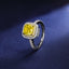 SOLID GOLD LAB-GROWN VVS FANCY VIVID YELLOW DIAMOND & DIAMOND RING (#:SY012Y-R)