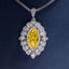 SOLID GOLD LAB-GROWN VVS FANCY VIVID YELLOW DIAMD & DIAMOND PENDANT (#:SY005Y-P)