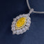 SOLID GOLD LAB-GROWN VVS FANCY VIVID YELLOW DIAMD & DIAMOND PENDANT (#:SY005Y-P)