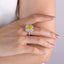 SOLID GOLD LAB-GROWN VVS FANCY VIVID YELLOW DIAMOND & DIAMOND RING (#:SY019Y-R)