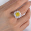 SOLID GOLD LAB-GROWN VVS FANCY VIVID YELLOW DIAMOND & DIAMOND RING (#:SY019Y-R)