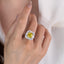 SOLID GOLD LAB-GROWN VVS FANCY VIVID YELLOW DIAMOND & DIAMOND RING (#:SY019Y-R)