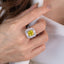 SOLID GOLD LAB-GROWN VVS FANCY VIVID YELLOW DIAMOND & DIAMOND RING (#:SY019Y-R)