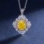 SOLID GOLD LAB-GROWN VVS FANCY VIVID YELLOW DIAMD & DIAMOND PENDANT (#:SY006Y-P)