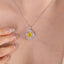 SOLID GOLD LAB-GROWN VVS FANCY VIVID YELLOW DIAMD & DIAMOND PENDANT (#:SY006Y-P)