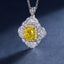 SOLID GOLD LAB-GROWN VVS FANCY VIVID YELLOW DIAMD & DIAMOND PENDANT (#:SY006Y-P)
