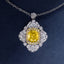 SOLID GOLD LAB-GROWN VVS FANCY VIVID YELLOW DIAMD & DIAMOND PENDANT (#:SY006Y-P)