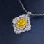 SOLID GOLD LAB-GROWN VVS FANCY VIVID YELLOW DIAMD & DIAMOND PENDANT (#:SY006Y-P)