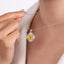 SOLID GOLD LAB-GROWN VVS FANCY VIVID YELLOW DIAMD & DIAMOND PENDANT (#:SY006Y-P)