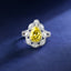 SOLID GOLD LAB-GROWN VVS FANCY VIVID YELLOW DIAMOND & DIAMOND RING (#:SY020Y-R)