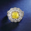 SOLID GOLD LAB-GROWN VVS FANCY VIVID YELLOW DIAMOND & DIAMOND RING (#:SY010Y-R)