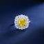 SOLID GOLD LAB-GROWN VVS FANCY VIVID YELLOW DIAMOND & DIAMOND RING (#:SY018Y-R)