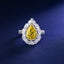 SOLID GOLD LAB-GROWN VVS FANCY VIVID YELLOW DIAMOND & DIAMOND RING (#:SY022Y-R)