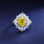 SOLID GOLD LAB-GROWN VVS FANCY VIVID YELLOW DIAMOND & DIAMOND RING (#:SY014Y-R)