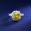 SOLID GOLD LAB-GROWN VVS FANCY VIVID YELLOW DIAMOND & DIAMOND RING (#:SY015Y-R)